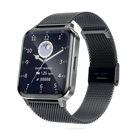Smarty smartwatch vierkant zwart Mesh SW064F - 64185