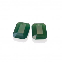 Sparkling jewels earstones / emeral cut - green onyx - - 64219