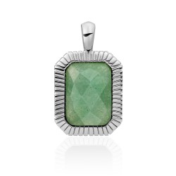 Sparkling jewels pendant silver green aventurine - 64226