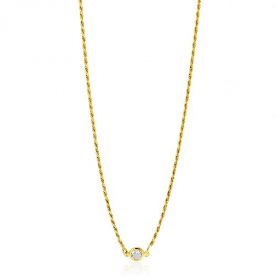 Zinzi collier verguld , koord mer zirkonia - 64320
