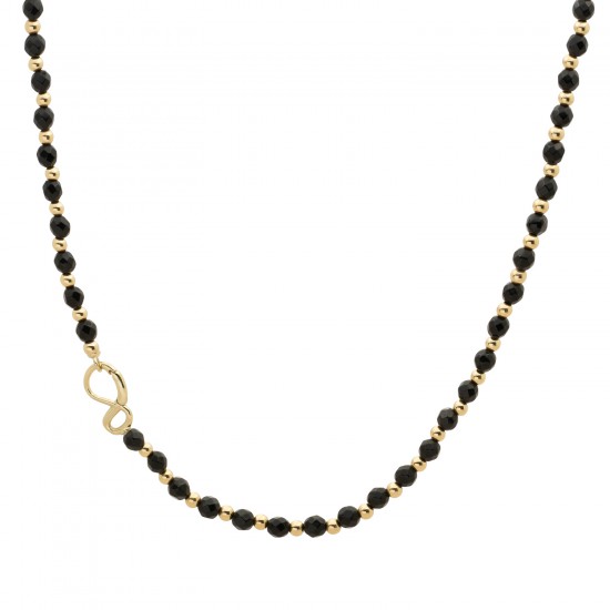 Sparkling jewlery / link nechlace / gold Onyx 45cm - 64321