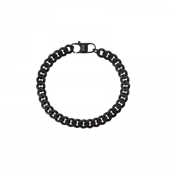 Aze Jewels armband steel AZ-BM007-B-195 Gourmette Eight  noir - 64369
