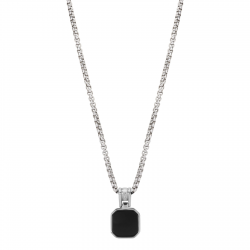 AZ-NL010-A-060 Necklace rolo Onyx rocks 50 + 10cm - 64377