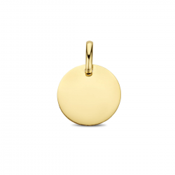 14 krt gouden graveerhanger 12mm 1.7mm - 64398