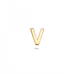 14 krt gouden oorknop letter V - 64493
