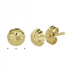 14 krt gouden oorknoppen gediamanteerd 5mm - 64530