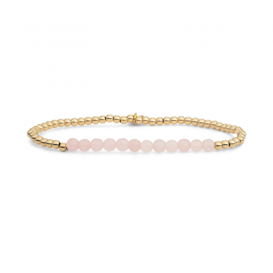 Sparkling bracelet / rose quartz / gold universe - 64591