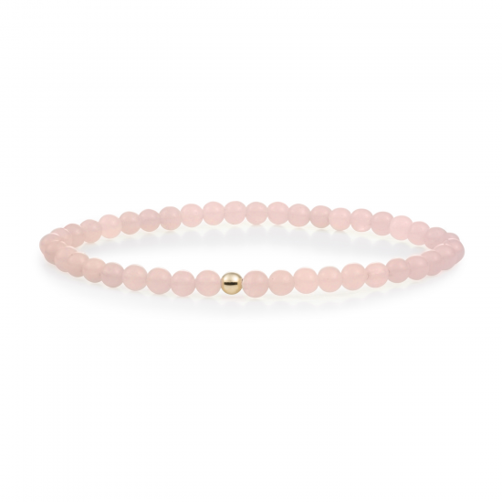 Sparkling bracelet / rose quartz / gold universe - 64592