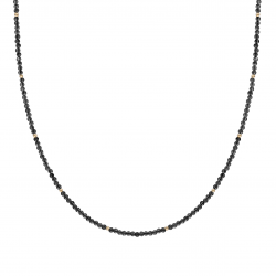 Sparkling jewels collier necklace 2mm onyx god 42 + 2 cm - 64601