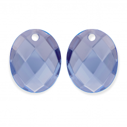 Sparkling jewels earstones / aquamarine / Large oval - 64606