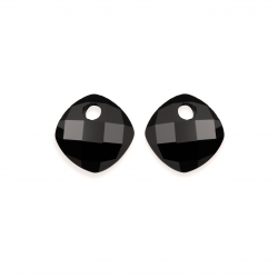 Sparkling jewels earstones / Cushion Cut Onyx - 64607