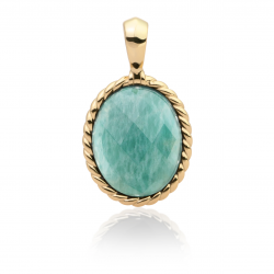 Sparkling jewels Earstones / amazonite / pendant gold oval - 64612