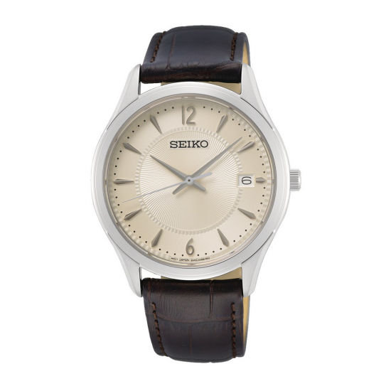 Seiko Herenhorloge heren bruin leer 100m wr - 65114