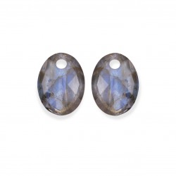 Sparkling jewelry / earstones / Medium oval / labradorite - 64661