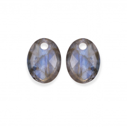 Sparkling jewelry / earstones / Medium oval / labradorite - 64661