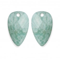 Sparkling jewelry / earstones / Blossom / green amazonite - 64665