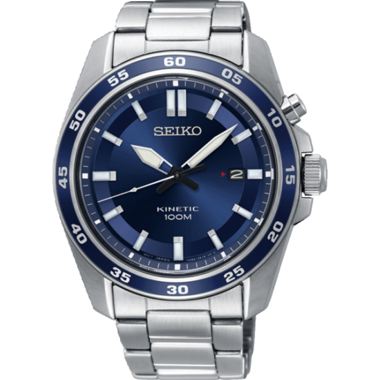 Seiko Heren Kinetic staal blauw 100M  SKA783P1 - 64792