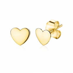 14 karaat gouden sieraad van ZINZI oorstekers hart 5mm - 64931