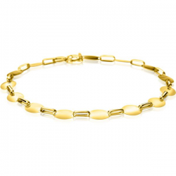 14 karaat gouden sieraad van ZINZI armband met ovale plaatjes en tussenoog - 64936