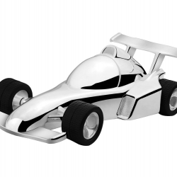 Spaarpo raceauto verzilverd - 65011