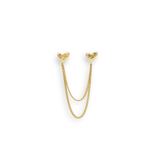 Oorbel buddha to buddha los te koop maar dit is als set. hart hoop verguld - 65336