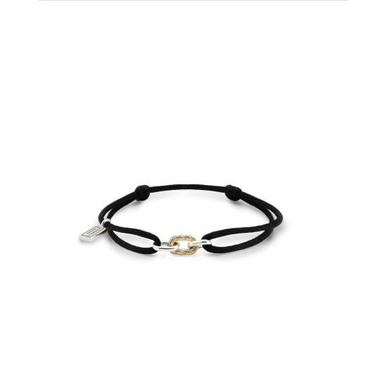 Buddha to Buddha cord armband katja link bicolor zwart 137BL M - 65339