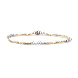 Sparkling jewels / Armband / bicolor mix 3mm gold + 4mm zilver - 65520