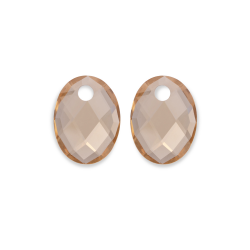 Sparkling jewels Earstone Medium Oval Light Gold Citrine Quartz - 65532