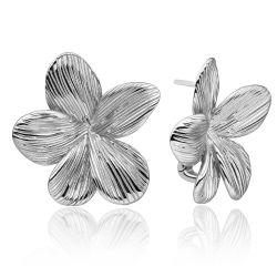 Sparkling jewels Earring Flora Push Back Silver - 65534