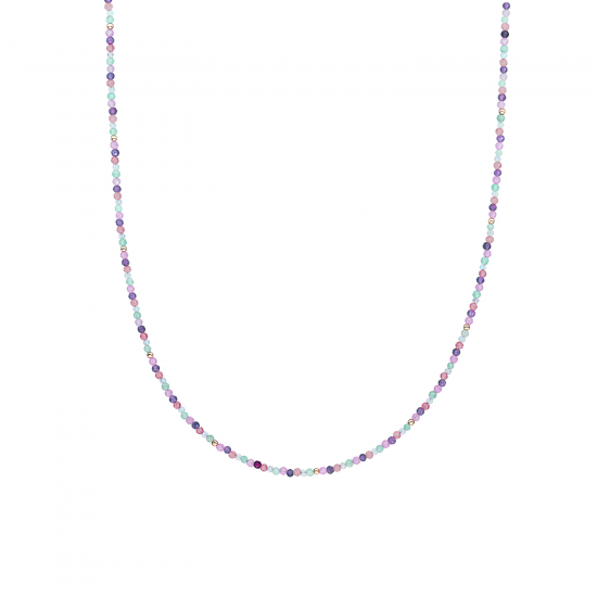 Sparkling jewels Necklace 2mm Multi Gem Gold 42 +2cm - 65536