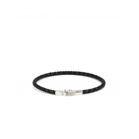 Buddha to Buddha / George mini leer armband zwart J016BL E - 65551
