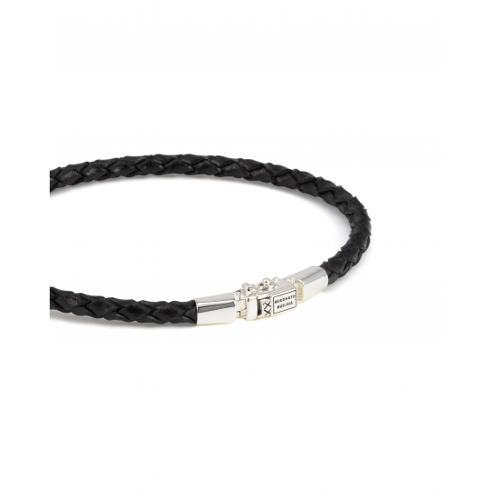Buddha to Buddha / George mini leer armband zwart J016BL E - 65551