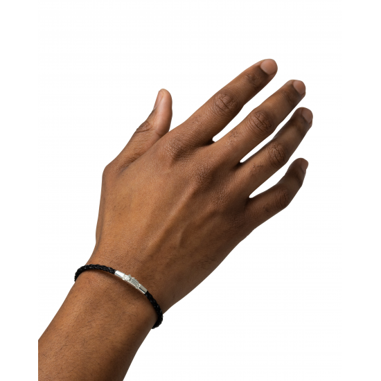 Buddha to Buddha / George mini leer armband zwart J016BL E - 65551