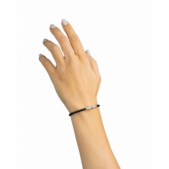 Buddha to Buddha / George mini leer armband zwart J016BL E - 65551