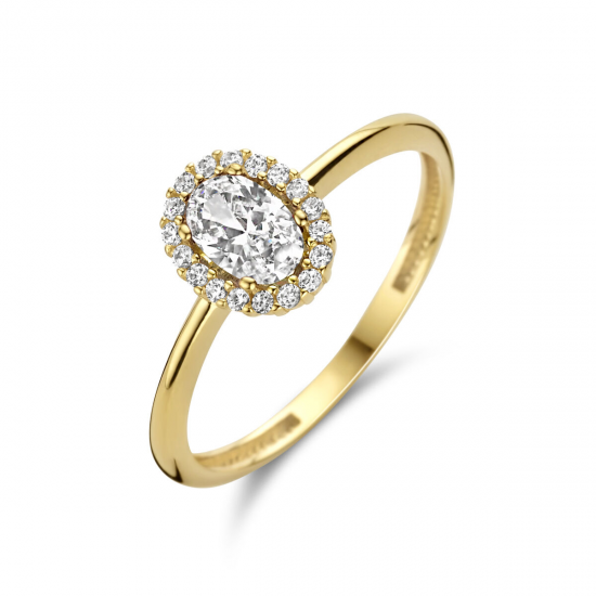 14 karaats gouden dames ring met zirkonia - 65612