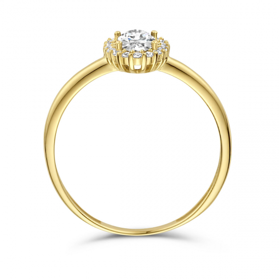14 karaats gouden dames ring met zirkonia - 65612