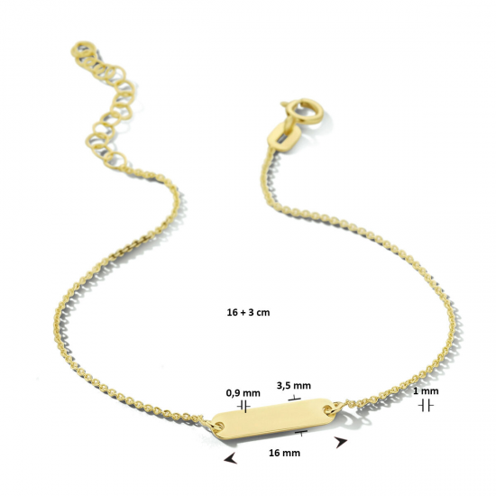 14karaatsgouden armband 14-16cm - 65644