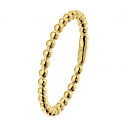 14 karaats geel gouden aanschuif ring bolletjes - 65687