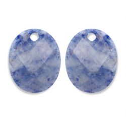 Sparkling Jewels Earstones Large Oval Blue Aventurine - 65702