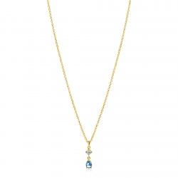 zinzi collier verguld zic2744 45+3cm / blauw wit - 65755