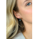 16mm ZINZI gold plated zilveren oorstekers blauwe peer en wit ronde zetting ZIO2744 - 65757