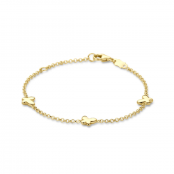 14 karaats gouden kinder armband met vlinders 11-13 cm - 65765