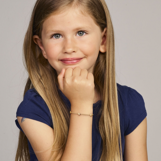 14 karaats gouden kinder armband met vlinders 11-13 cm - 65765