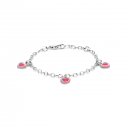 Armband met roze hartjes 13-15 cm - 65793