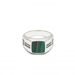 Buddha to Buddha ring Tangguh Silver Malachite 046MA 20 - 65829