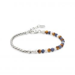 Buddha to Buddha stacking Bracelet Spirit Bead Silver Tiger Eye Sodalite 19/22cm - 65833