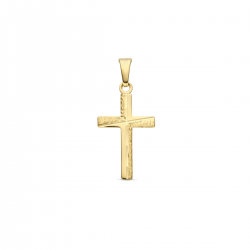 Gouden bedel kruisje hol 2.6 cm x 12mm - 65856