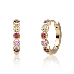 Sparkling Earrings Tube Huggies gold-multi - 65870 Sparkling Earrings Tube Huggies gold-multi - 65870