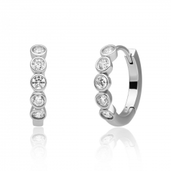 Sparkling jewels oorbellen tube huggies zilver - 65871