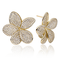 Sparkling Jewels Earring Florapush back Gold - 65873 Sparkling Jewels Earring Florapush back Gold - 65873